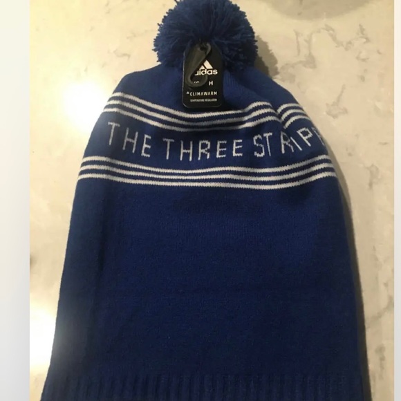 Adidas Youth Winter Hat Blue The Brand With Three Stripes OSFA NWT - Picture 4 of 4